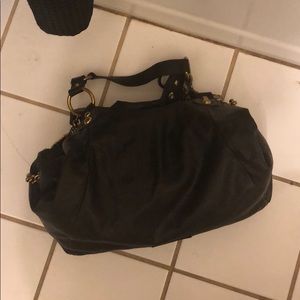 Rachel Roy chain hobo purse blk dbl straps